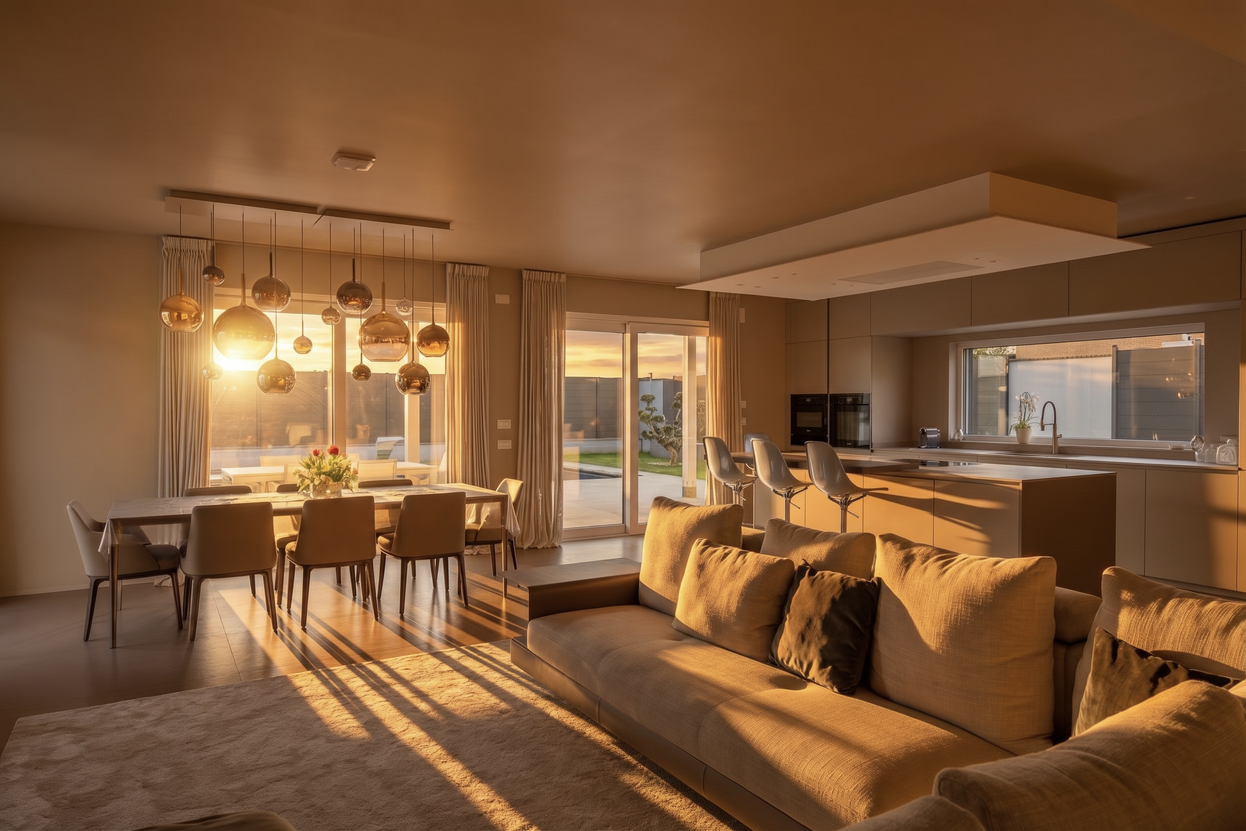 Interior after Warm Sunset preset